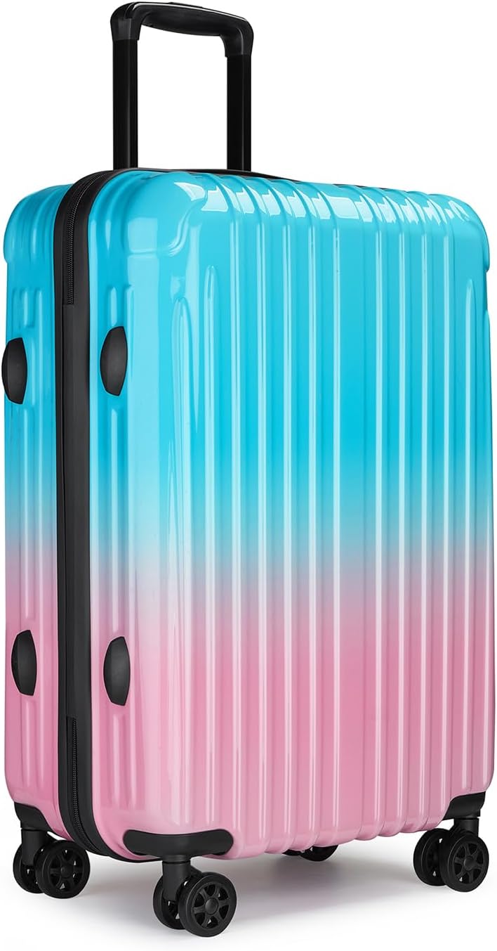 Checked Luggage, 24 Inch Hardside Suitcase, Lightweight Hardshell with , Large Suitcase with Spinner Wheels