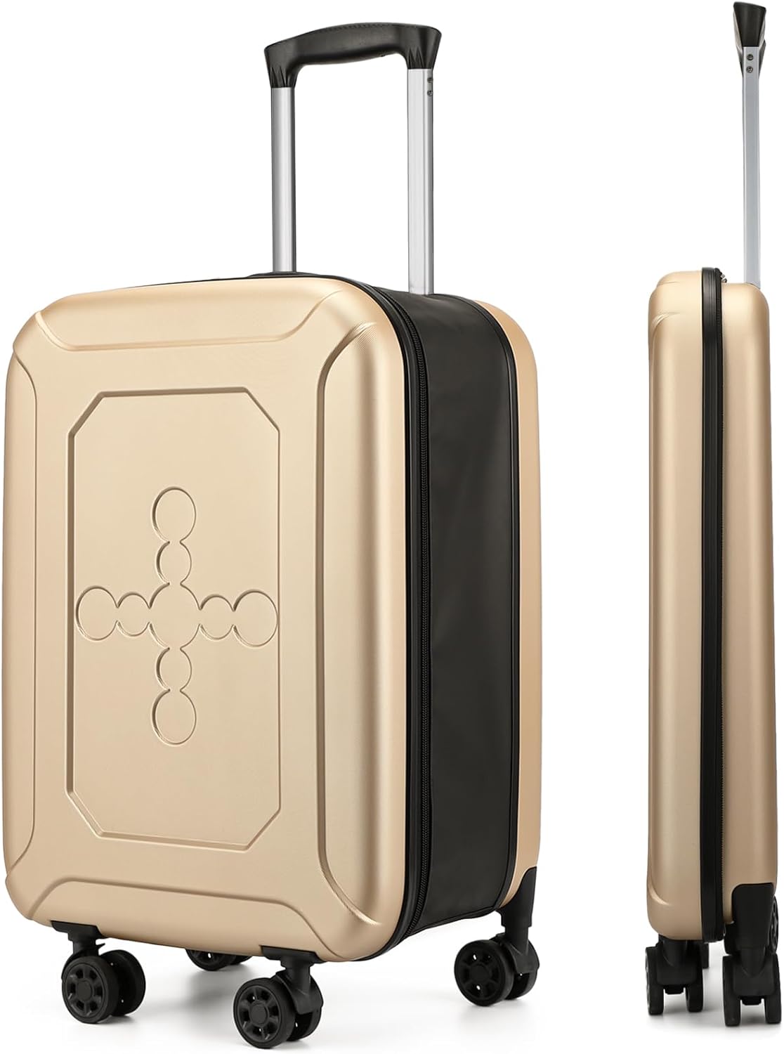 Collapsible Suitcase Checked Fully Foldable Luggage Hardshell Carry-On Rolling Suitcases with Silent Spinner Wheels,Combination Lock Travel for Men Women(24-Inch)