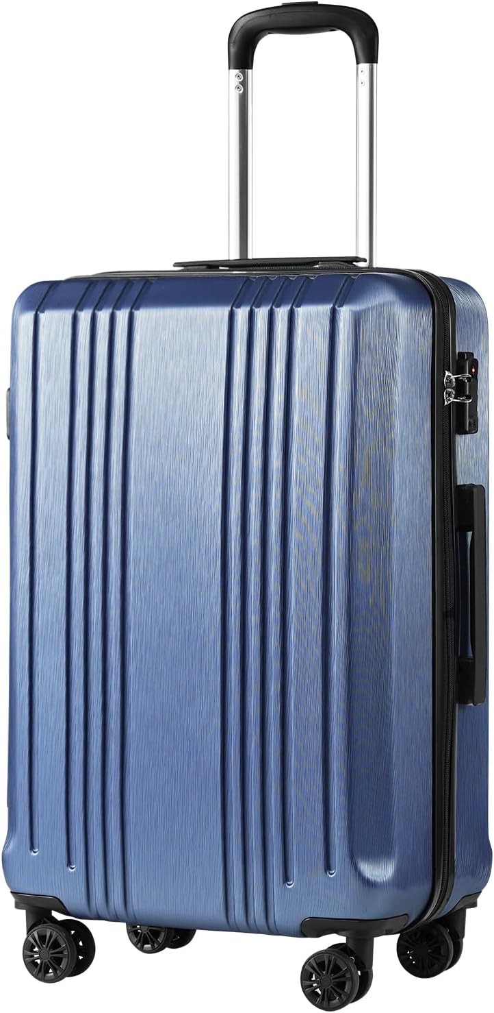 Luggage Suitcase PC+ABS with  Spinner Carry on Hardshell Lightweight 20in 24in 28in(ice blue, S(20in_carry on))