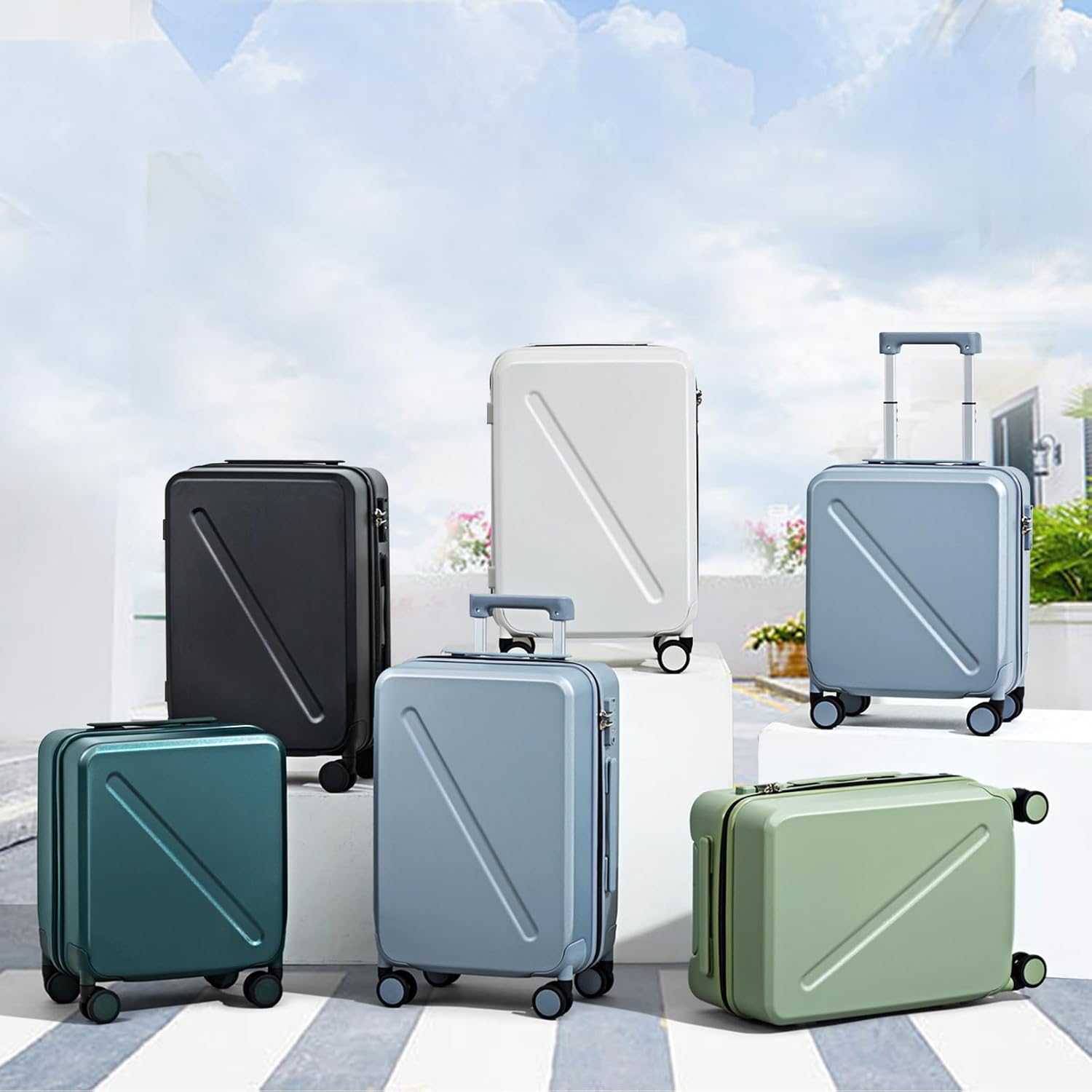 Checked Luggage, 24 Inch Suitcases With Wheels Hardshell, TSA Approved Luggage Medium Suitcase, Checked Bag Travel Luggage For Business And Shopping, Smoke White - Image 2