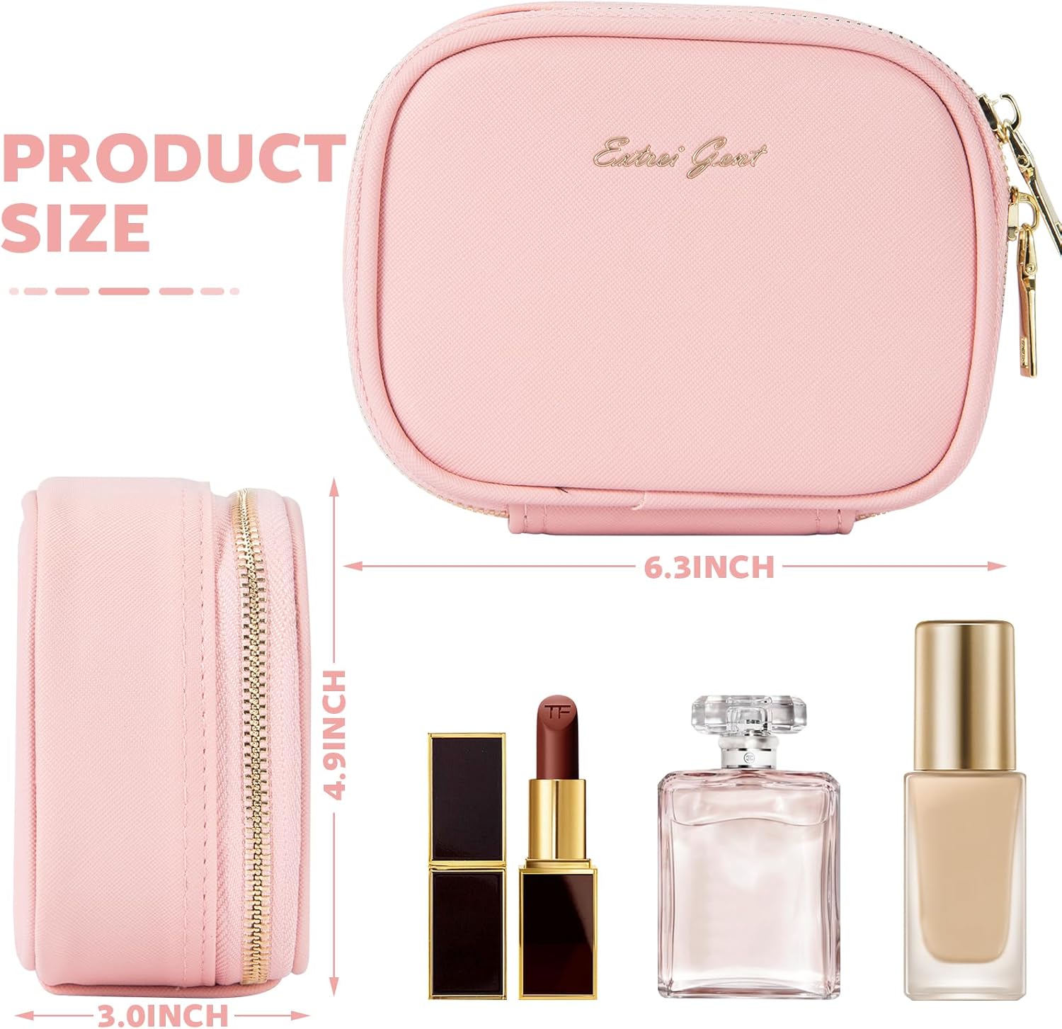 Small Makeup Bag Travel Train Case with Mirror and Light Mini Travel Make up for Women Train Case Cosmetic Organizer 3 Adjustable Brightness Toiletry Bag Portable Artist Storage - Image 2