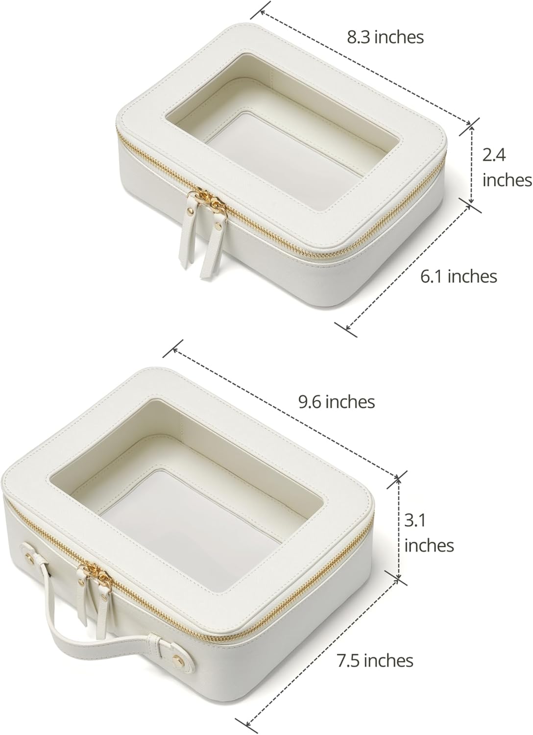 Clear Makeup Bag Travel Cosmetic Case Transparent Toiletry Bag with Zipper, Portable Make Up Organizer Traveling Compact Car Bag for Essentials - Image 2