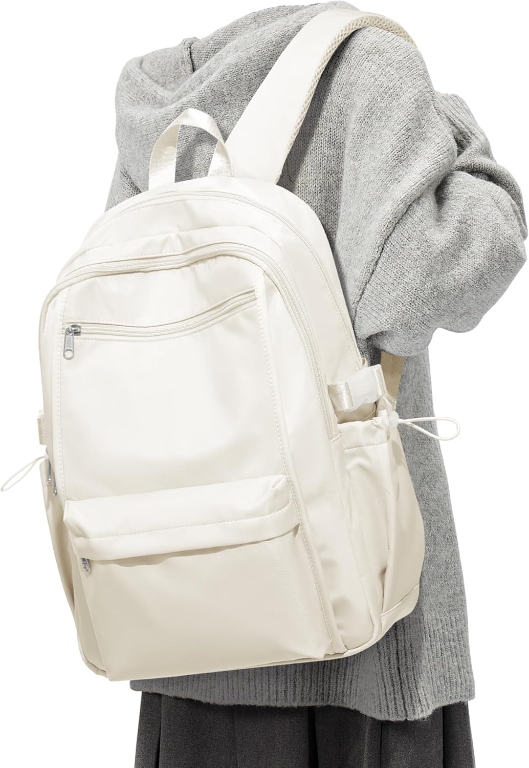 Backpack for Teen  Lightweight  Backpack Women Travel Backpacks Waterproof High  Bookbag for Men Classic Casual Daypacks(Beige)