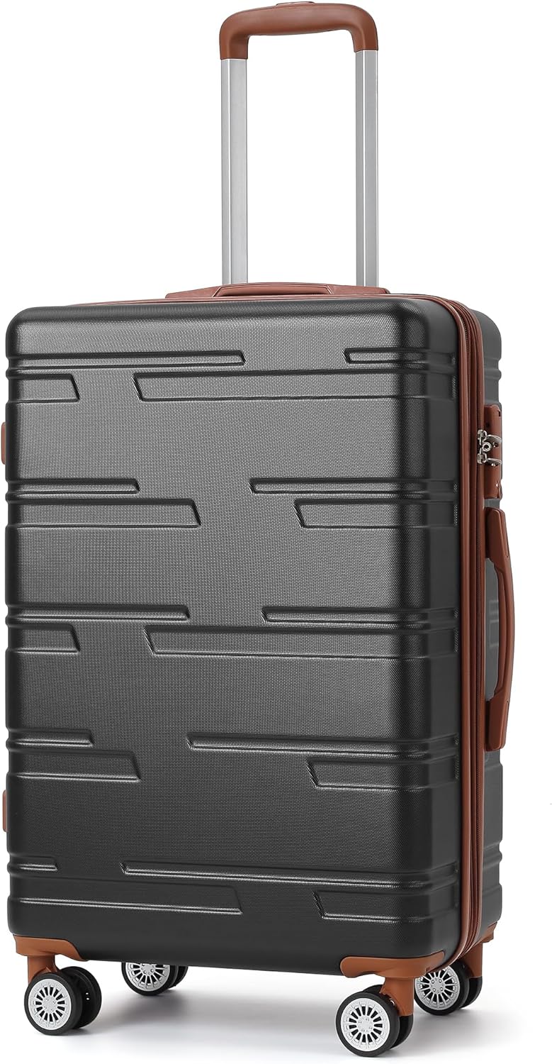 24in Hardside Carry On Luggage With Spinner Wheels, Suitcase Hardshell Expandable, Lightweight Luggage With